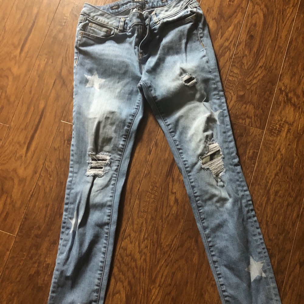 Distressed jeans